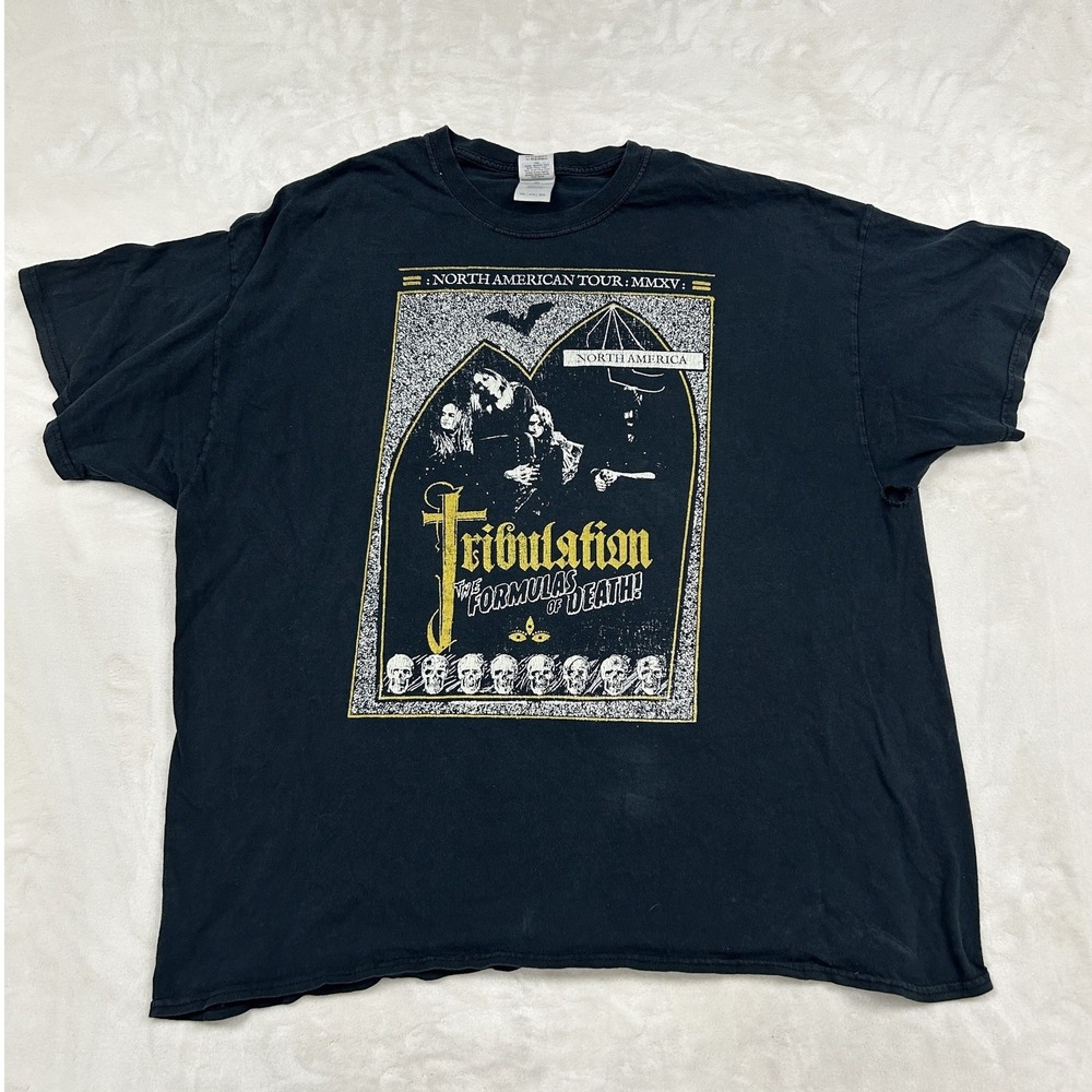 Gildan Tribulation Band Shirt Mens 2XL Black 2015 North American Tour Formulas